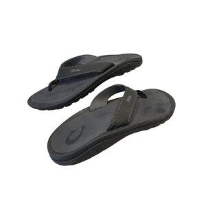 OluKai Ohana Mens Flip Flops Sandals Size M/12 Gray Synthetic Rubber Sole